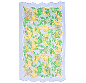 NWT Lilly Pulitzer Make Lemonade Scalloped Beach Towel Summer Preppy Southern